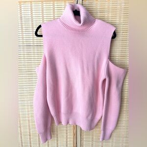 HALARA SIZE M Pink Turtleneck Cold Shoulder Sweater (worn once) MINT
